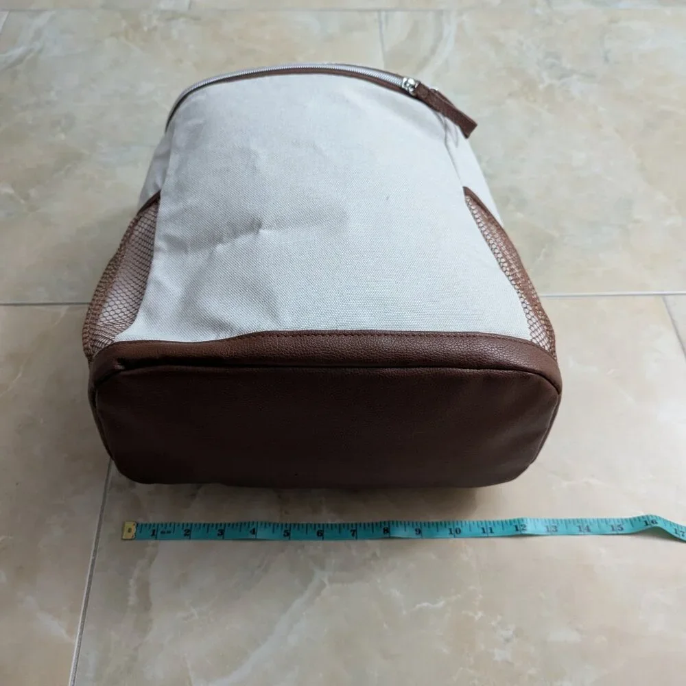 Cream/Brown Insulated Bookbag
